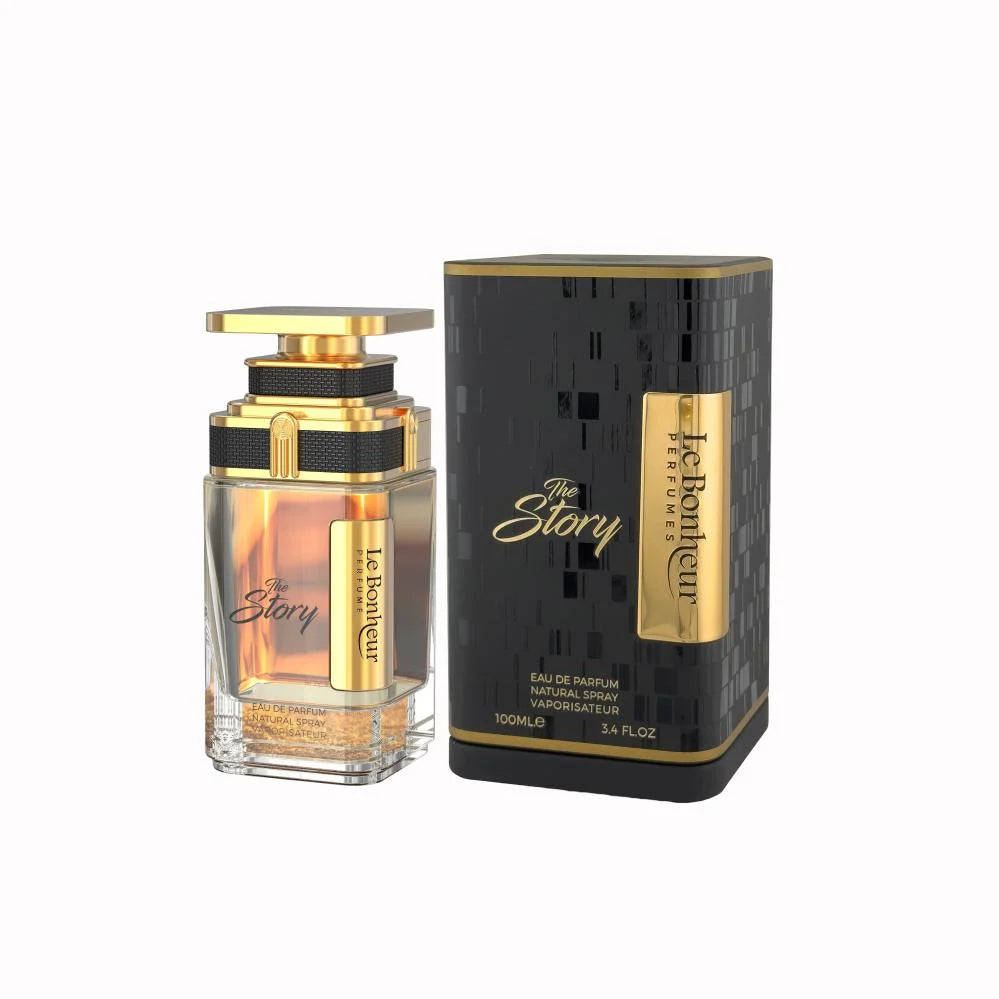 THE STORY LE BONHEUR EDP 100ML-cocco, basilico, pompelmo, bergamotto e olibano;violetta e sedano; Timbersilk™, patchouli, vaniglia, vetiver, AMBROX® SUPER, legno di cedro e ambra.
