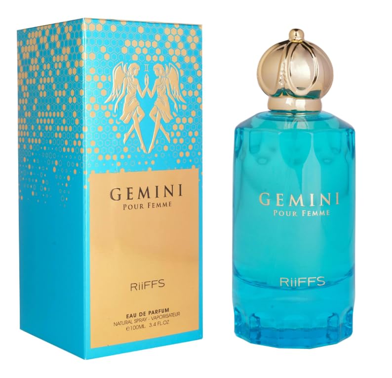 GEMINI RIIFFS EDP 100ML-Cytryna i Kwiaty;Jaśmin, Konwalia i Róża;Mchy, Drzewo Sandałowe i Ambra.