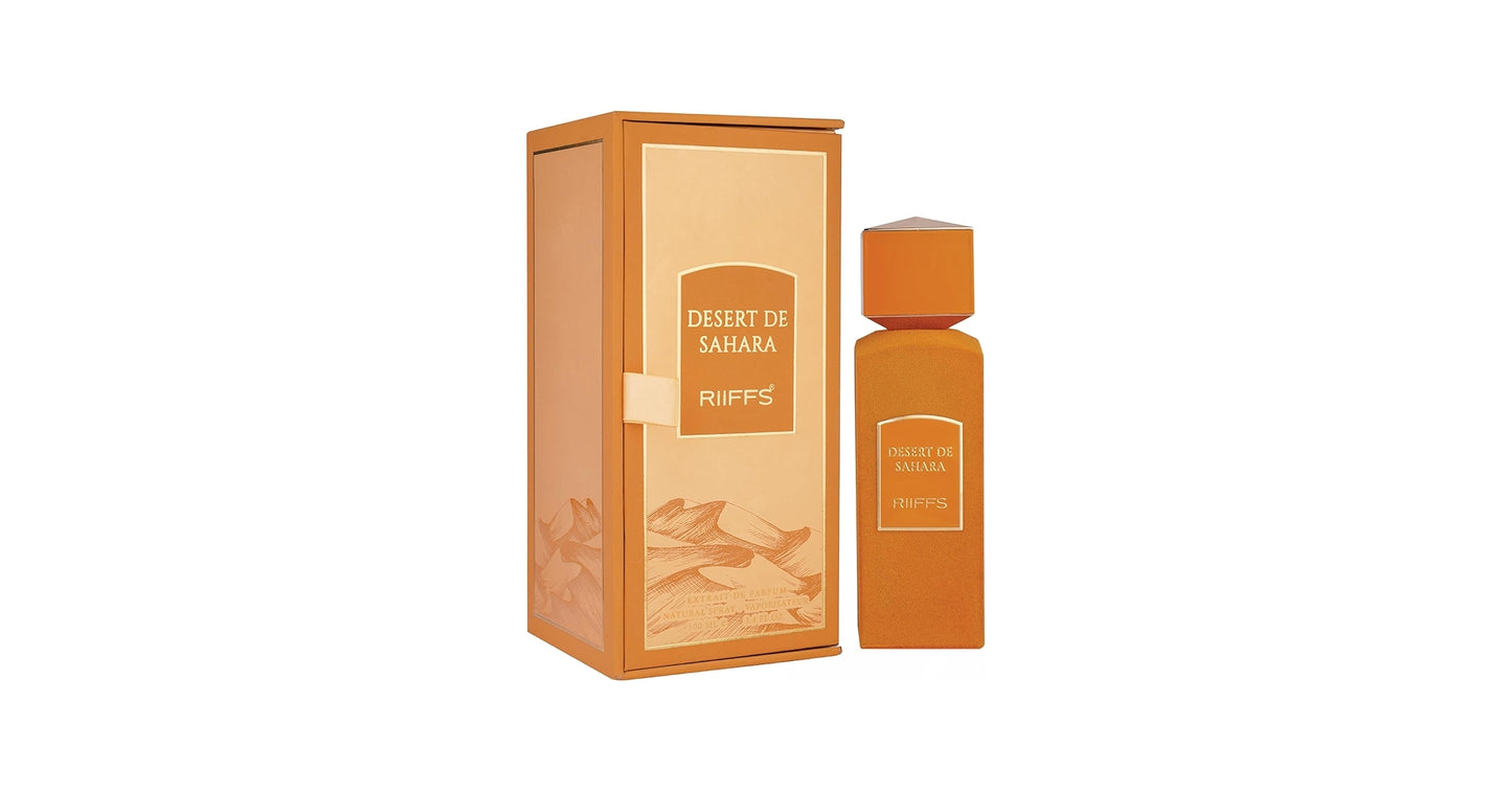 DESERT DE SAHARA RIIFFS EXTRAIT 100ML-Cannella, Cardamomo, Corteccia e Prugna Secca; Noce Moscata, Liquirizia e Cumino;Note Boschive, Vaniglia, Zafferano e Fumo.
