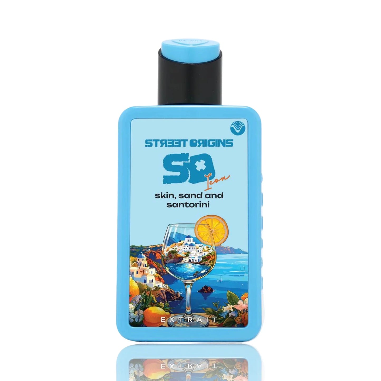 SKIN,SAND AND SANTORINI STREET ORIGINS EXTRAIT 75ML- nagietek, pralina i bergamot;jaśmin, irys i fiołek;paczuła, bursztyn szary i bursztyn.