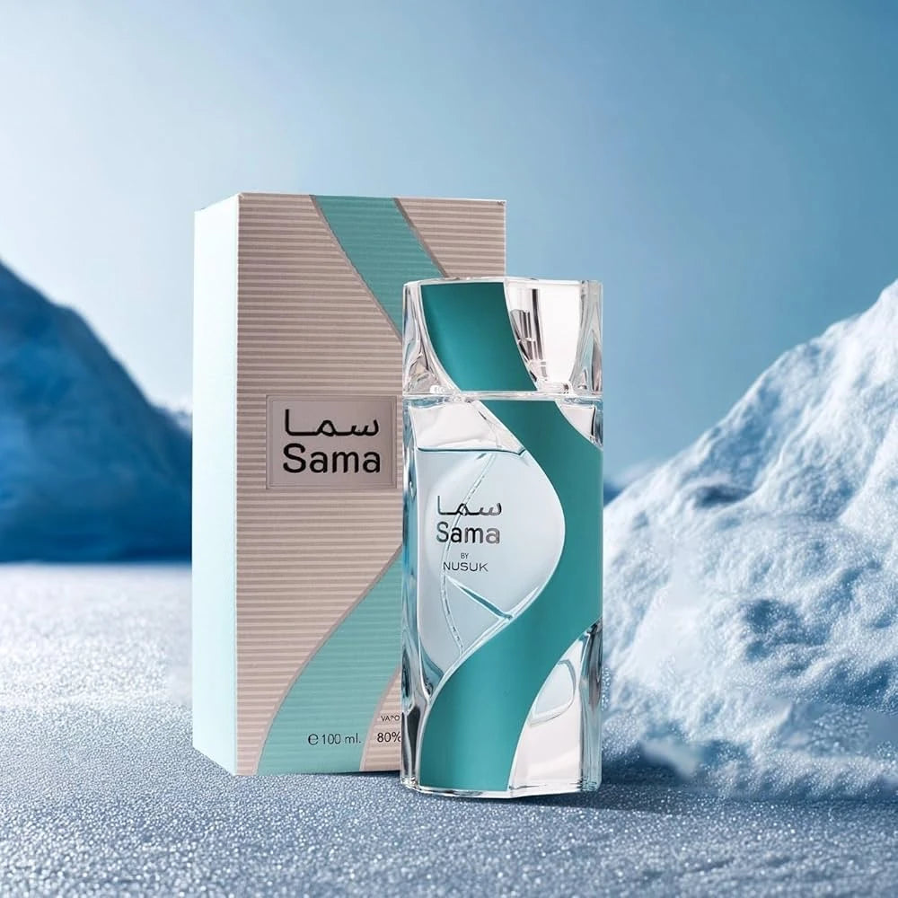 NUSUK SAMA EDP 100ML-Cytryna i Bergamot;Szałwia, Nuty Ozonowe i Geranium;Mchy Roślinne, Lekka Ambra.