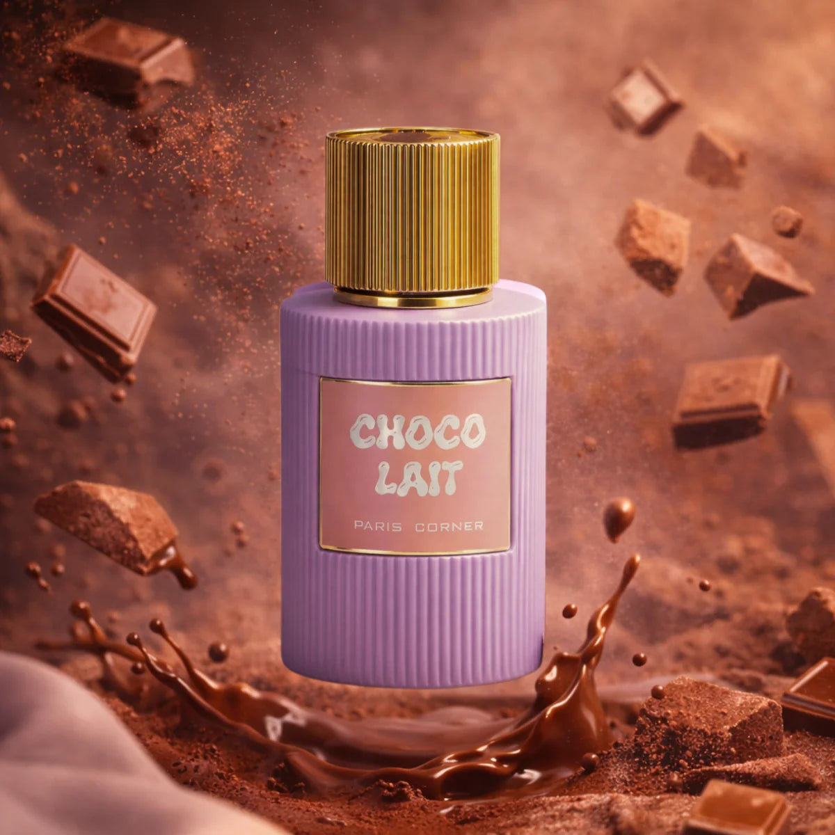 ARABSKI PERFUM CHOCO LAIT PARIS CORNER- Różowy Pieprz, Jabłko i Kakao; Kadzidło, Drewno Agarowe (Oud) i Irys; Fava Tonka, Drewno Suche i Białe Piżmo.