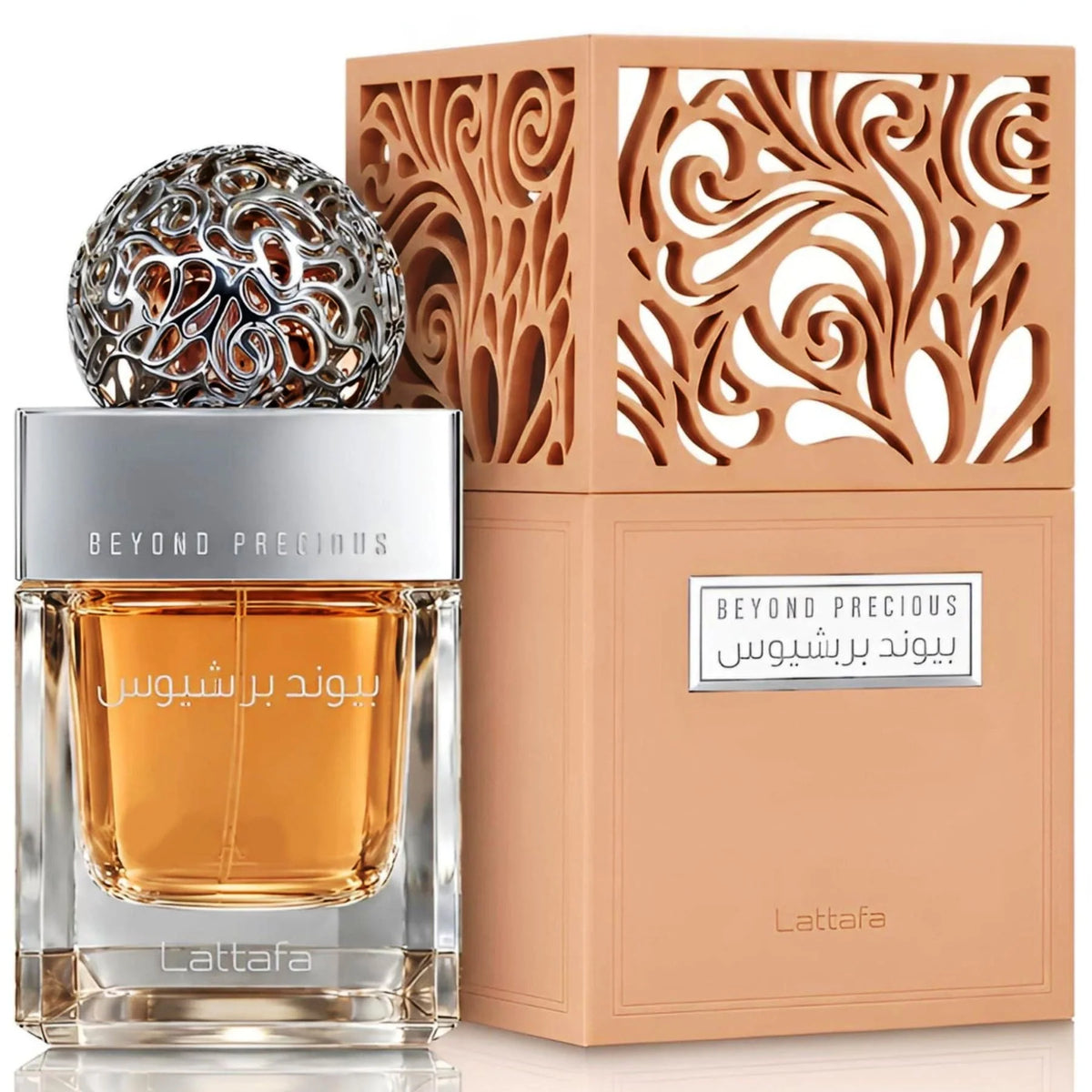 LATTAFA BEYOND PRECIOUS 100ML-Bergamotto, Pera e Neroli; Gelsomino, Angelica e Fiore d'Arancio;Fava Tonka, Elicriso e Vaniglia.