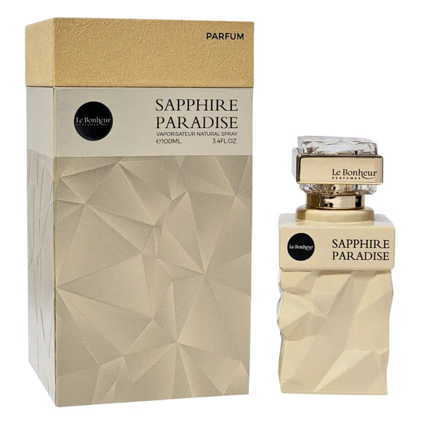 SAPPHIRE PARADISE LE BONHEUR EDP 100ML- ambretta i mleko; jaśmin, tuberoza i fasola tonka; wanilia, piżmo i kakao.