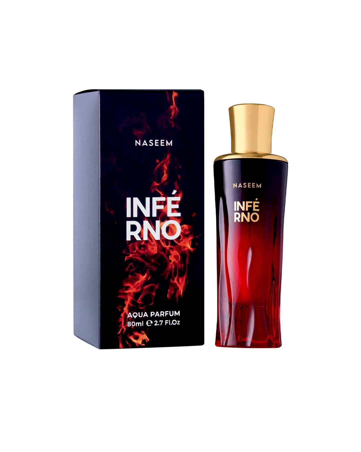 Naseem INFERNO Aqua Perfume Alcohol-Free 80ML-Szafran, Goździk i Elemi; kadzidło i Cynamon; Balsam Gurjan, Wetiver i Olej z Cypriolu lub Nagarmotha.