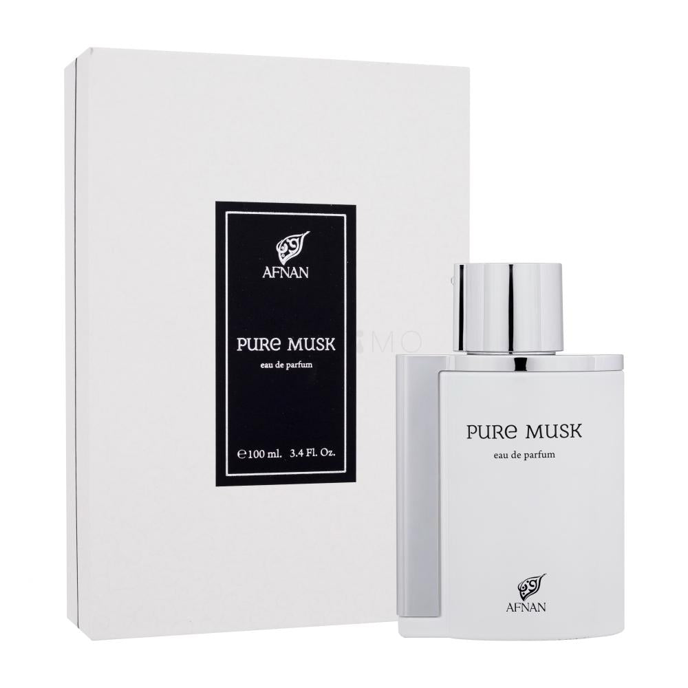 AFNAN PURE MUSK EDP 100ML - Piżmo, Białe Piżmo i Nuty Kwiatowe; nuta serca to Piżmo; nuta bazy to Piżmo Naturalne.