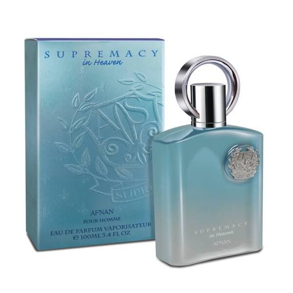 AFNAN SUPREMACY IN HEAVEN EDP 100ML-SILVER MOUNTAIN WATER-Bergamotka i Mandarynka; Zielona herbata i Czarna porzeczka; Piżmo, Nuty leśne i Sandalowca.