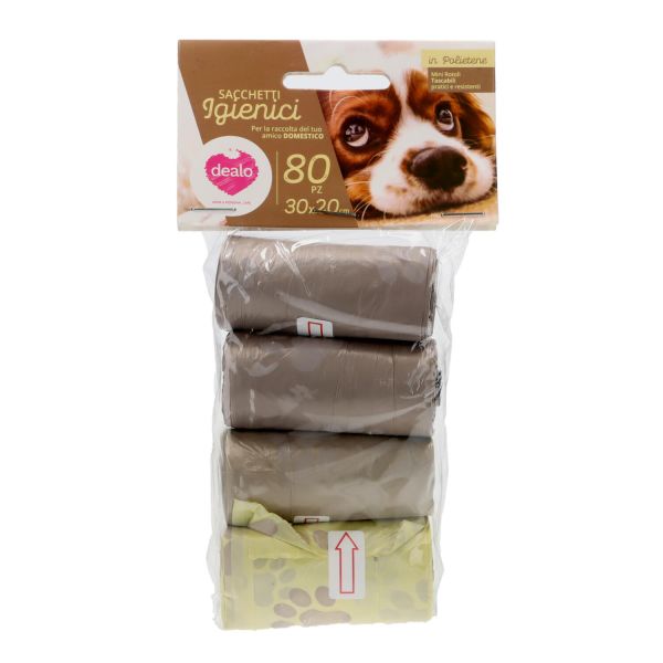 Dealo Bolsas Higiénicas 80 Piezas 30x20cm