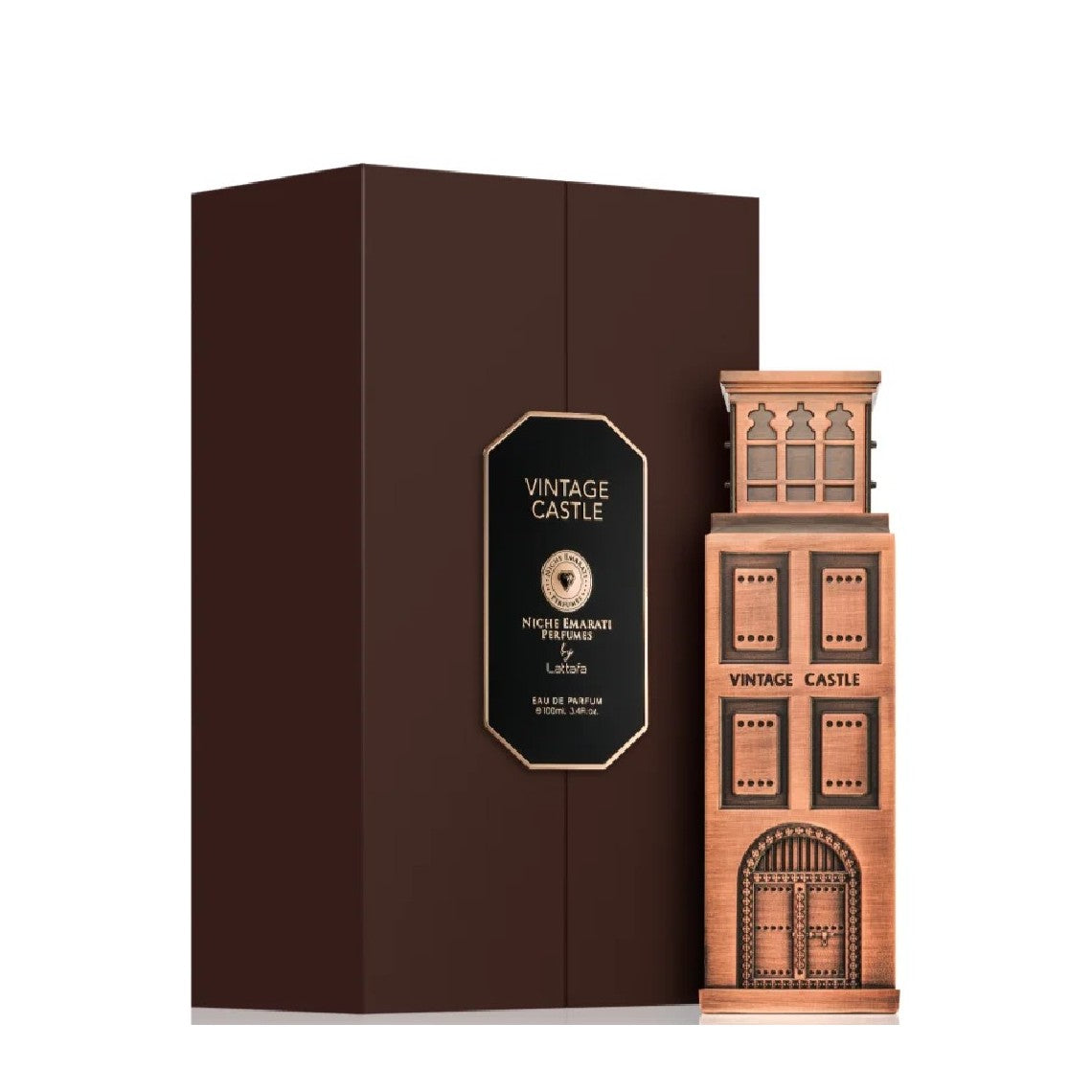 VINTAGE CASTLE LATTAFA NICHE EDP 100ML-Patchouli Verde e Iris; Patchouli e Mimosa;Patchouli, Zibetto e Marshmallow.