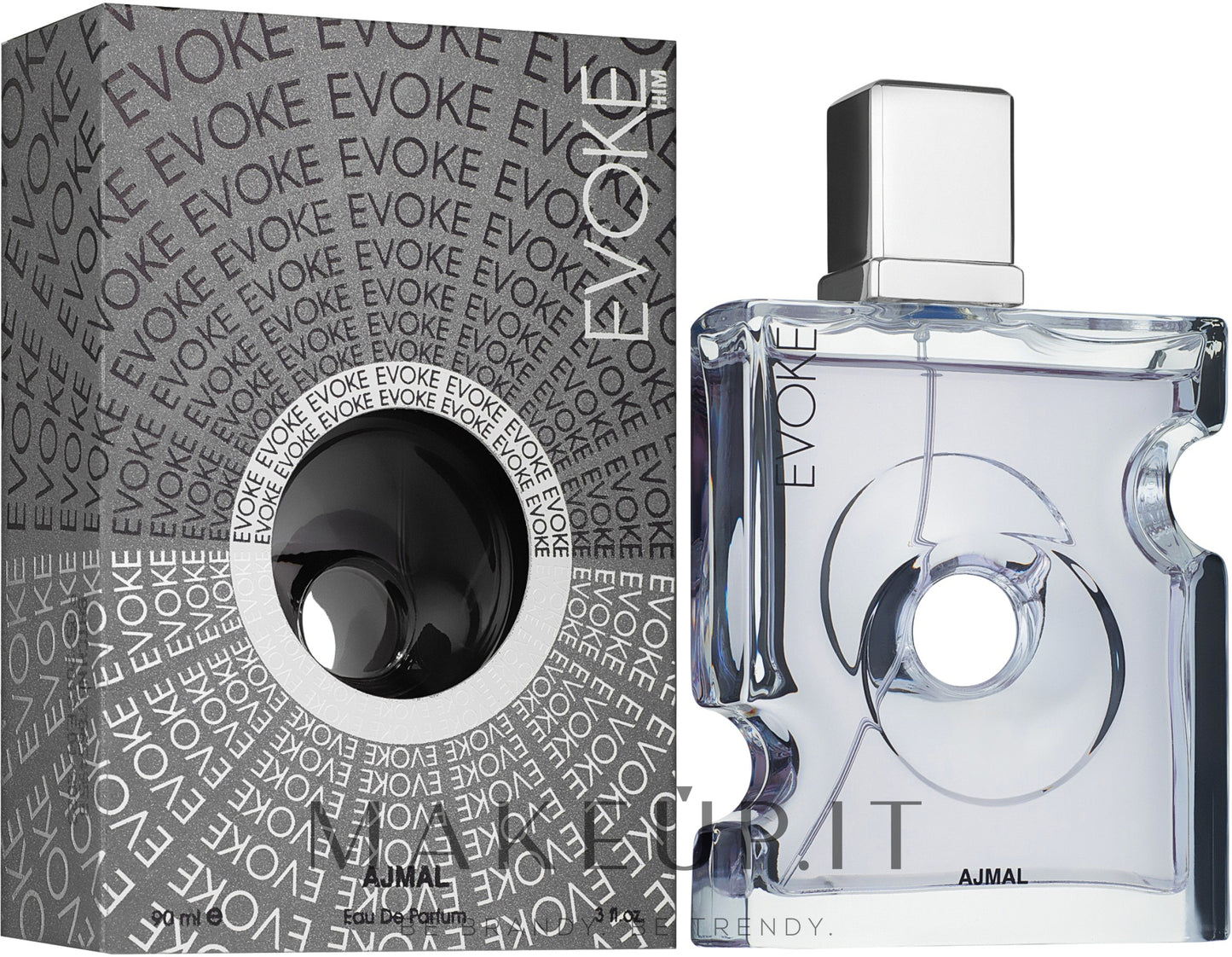 AJMAL EVOKE -Lavanda, Mela Verde e Bergamotto;Cardamomo, Eliotropio, Iris e Ginepro; Sandalo, Vetiver e Muschio.
