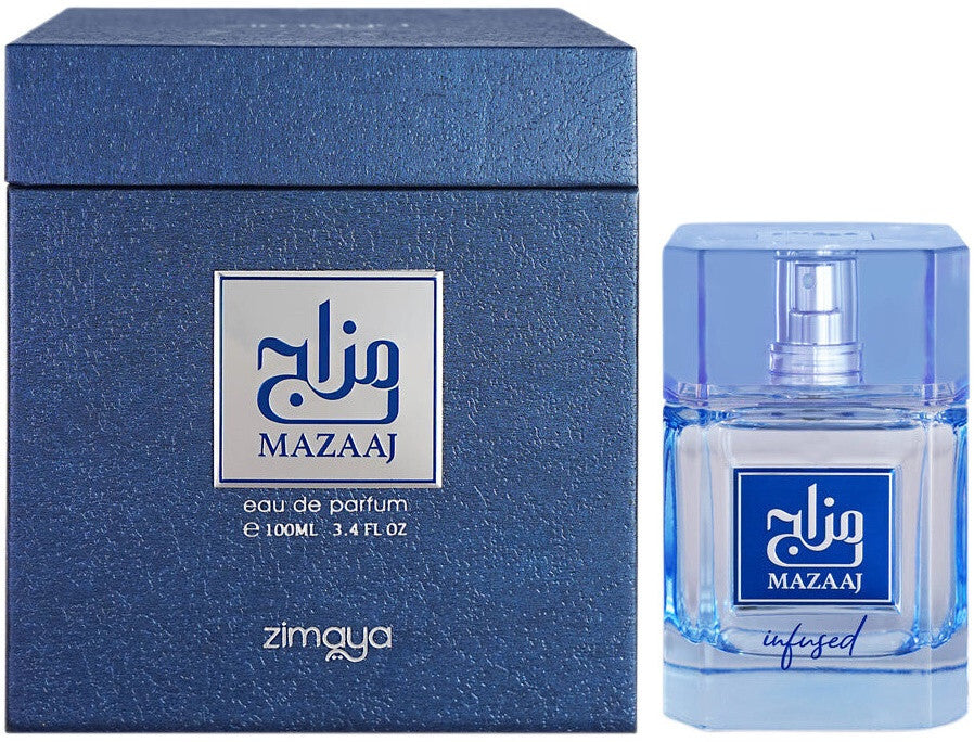 MAZAAJ ZIMAYA EDP 100 ML-BLIŹNIAK IMMAGINATION-Cedr, Bergamotka i Pomarańcza; Imbir i Neroli; Ambroxan, Olibanum i Nuty Drzewne.