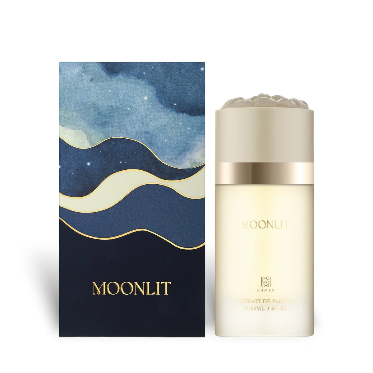 MOONLIT AHMED AL MAGHRIBI EXTRAIT 100ML- Nettarina, Ribes Nero, Agrumi e Mela;Gardenia, Mughetto, Magnolia, Fresia e Gelsomino;Vaniglia, Sandalo, Ambra, Muschio e Patchouli.