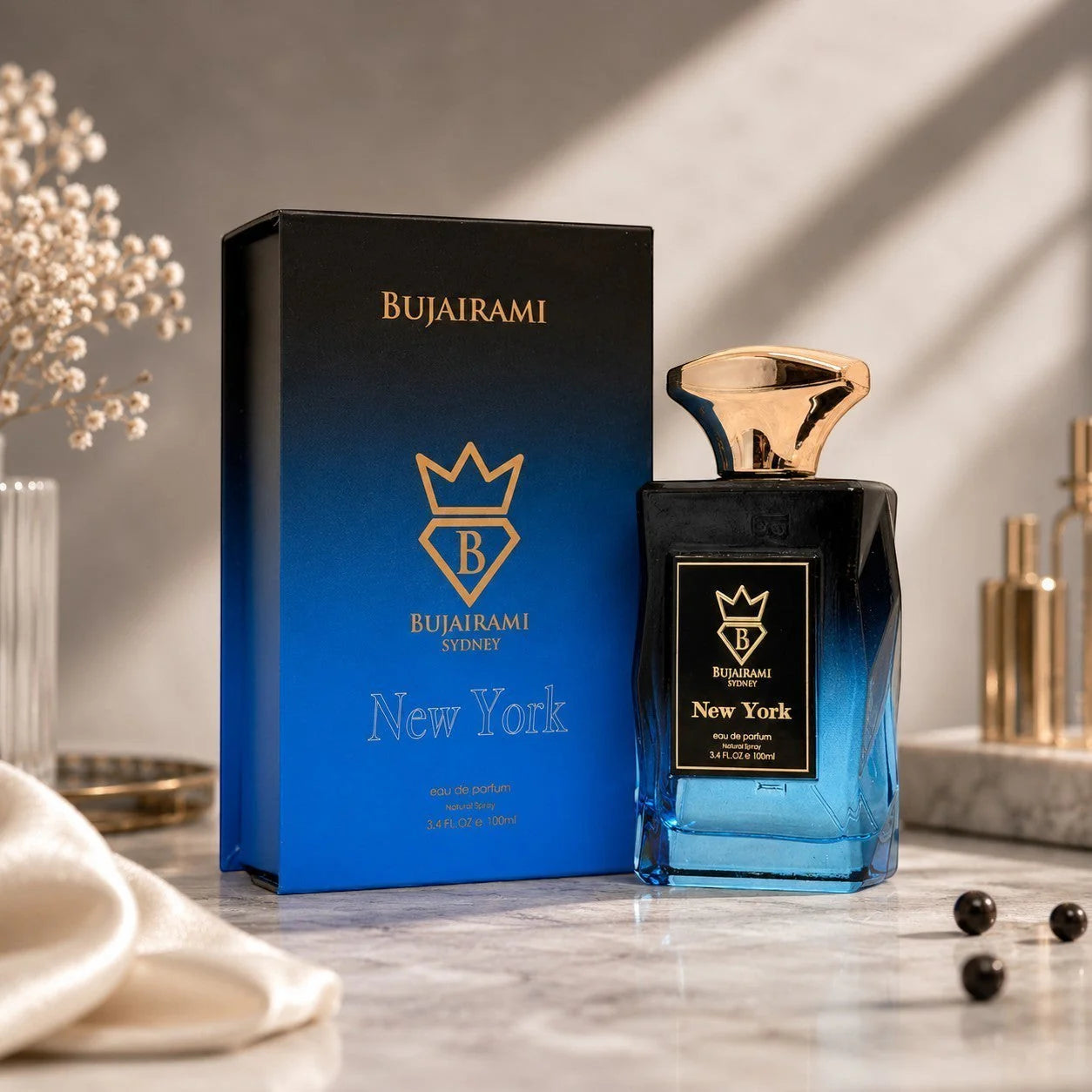 BUJAIRAMI NEW YORK 100ML-Lafayette Street-bergamotto,coriandolo,mela, ambroxan e vaniglia,ambra grigia, fava tonka e note legnose.