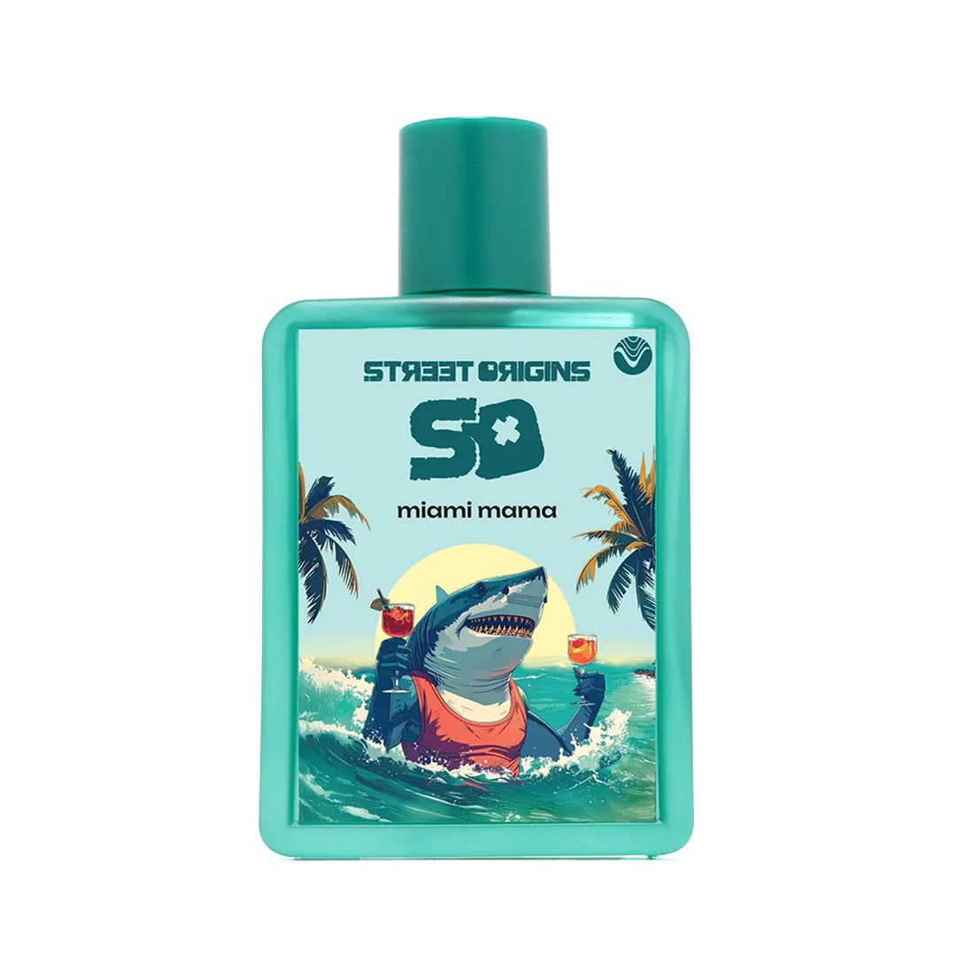 MIAMI MAMA STREET ORIGINS EDP 75ML- Ylang Ylang, Mimosa i Brzoskwinia; Wanilia, Róża i Konwalia;Benzoin, Sandalowiec, Bursztyn i Musk.