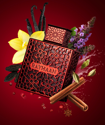 RAYHAAN CRIMSON 100ML-gemello di centaurus- Cannella, Pepe Rosa e Cardamomo;Patchouli;Benzoino, Fava Tonka e Vaniglia.