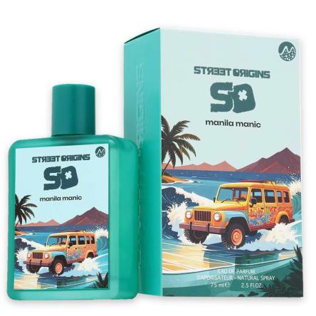 MANILA MANIC STREET ORIGINS EDP 75ML- Nuty zielone, Kokos, Pomarańcza i Limon;Lilia, Jaśmin, Mango i Truskawka;Nuty drzewne, Musk, Paczuli i Wanilia.
