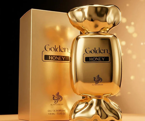 GOLDEN HONEY AL WATANIAH- Ribes Nero, Bergamotto, Caffè, Limone e Rum;Mughetto, Lampone e Pesca;Zucchero Filato, Note Solari, Ambra Grigia e Muschio.