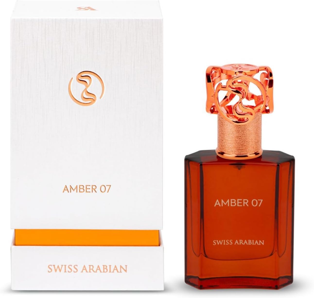 AMBER 07 SWISS ARABIAN- Ambra, Datteri e Cannella; Rosa, Iris e Ylang Ylang;Incenso, Sandalo, Patchouli e Vaniglia.
