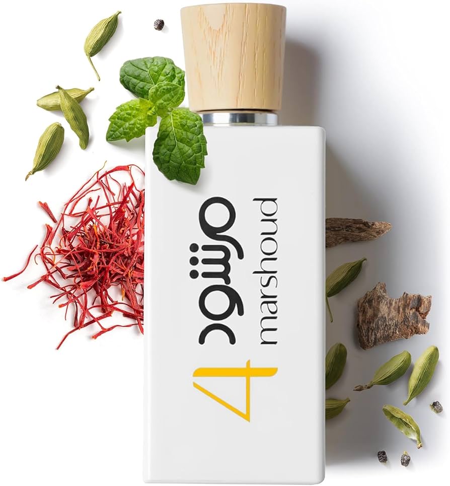 4 WHITE MARSHOUD 100ML-Menta, Cardamomo, Legno di Agar (Oud) e Zafferano.