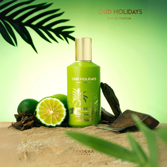 OUD HOLIDAYS PENDORA SCENTS 100ML-Bergamotto, Tab e Limone;Tuberosa e Tiarè; Cuoio, Legno di Agar (Oud) e Vaniglia.