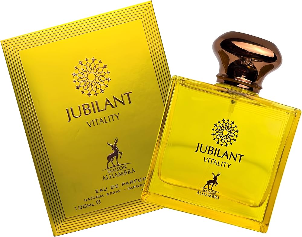 JUBILANT VITALITY MAISON ALHAMBRA 100ML-gemello di Eros Energy-Arancia Rossa, Limone, Bergamotto di Sicilia, Lime, Pompelmo e Mandarino; Pepe Rosa, Ribes Nero,Ambra Bianca; Patchouli e Muschio di Quercia.