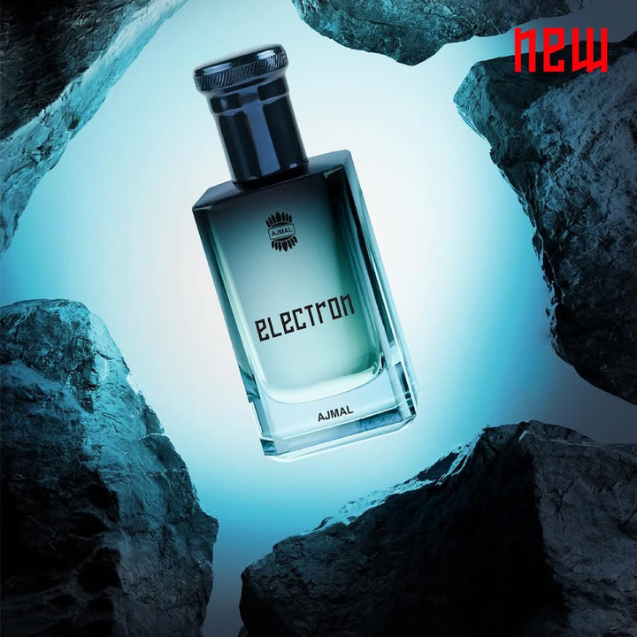 AJMAL ELECTRON 100ML-limone, pompelmo, mela ,Legno di cedro, legno di cashmere, menta ,Ramoscello di prugna, fava tonka, ambra, muschio, vaniglia