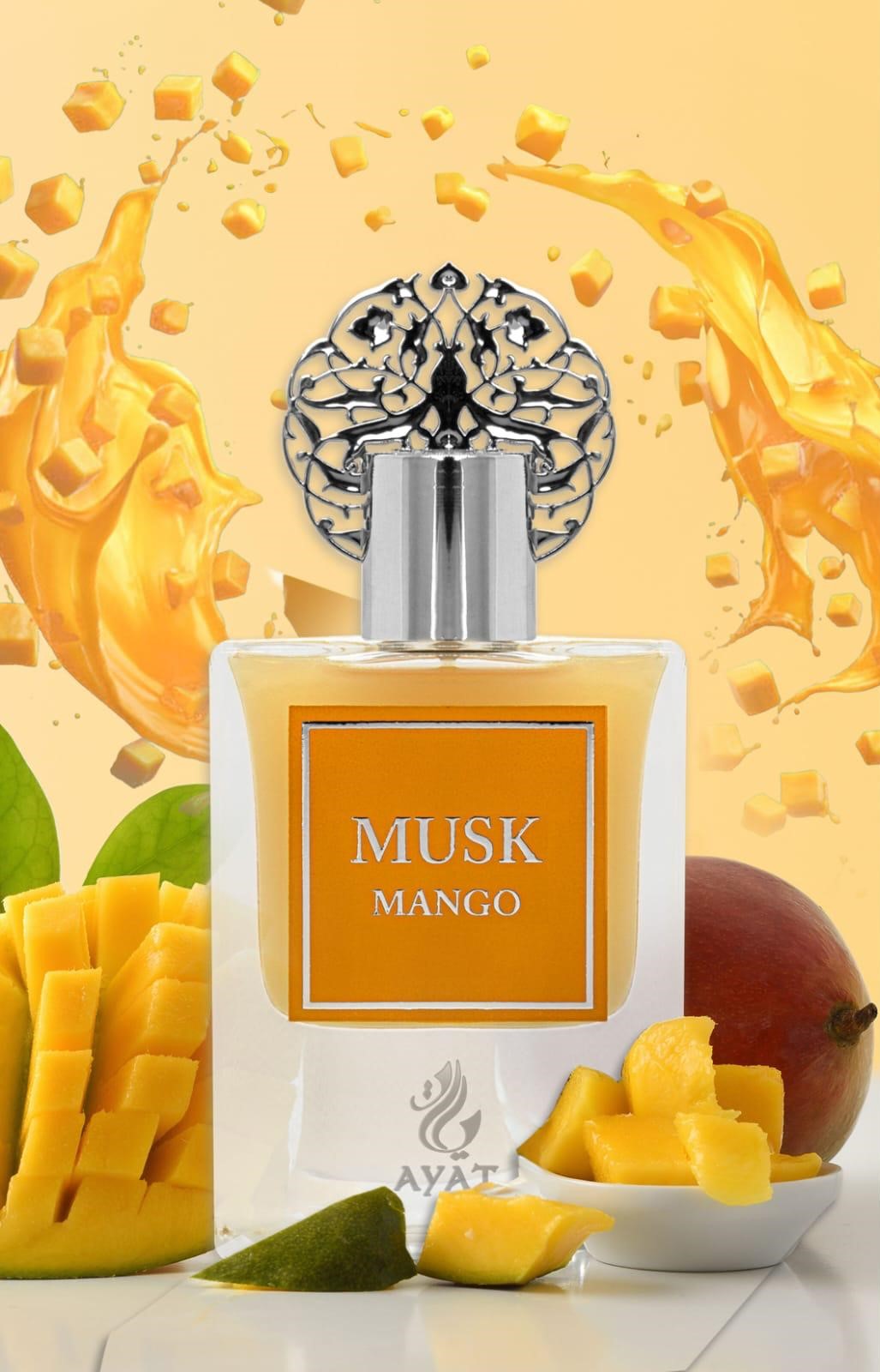 ARABSKI PERFUM MUSK MANGO ZESTAW PREZENTOWY AYAT Mango, piżmo, jeżyna, czarny pieprz, Jaśmin, Lotos, Irys, Wanilia, Róża lodowa, Paczuli