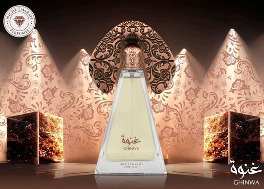 LATTAFA GHINWA NICHE 100ML-lampone, zafferano,rosa, gelsomino,ambra, muschio, patchouli