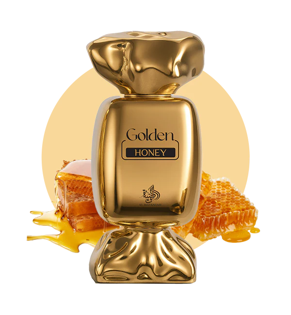 GOLDEN HONEY AL WATANIAH- Ribes Nero, Bergamotto, Caffè, Limone e Rum;Mughetto, Lampone e Pesca;Zucchero Filato, Note Solari, Ambra Grigia e Muschio.