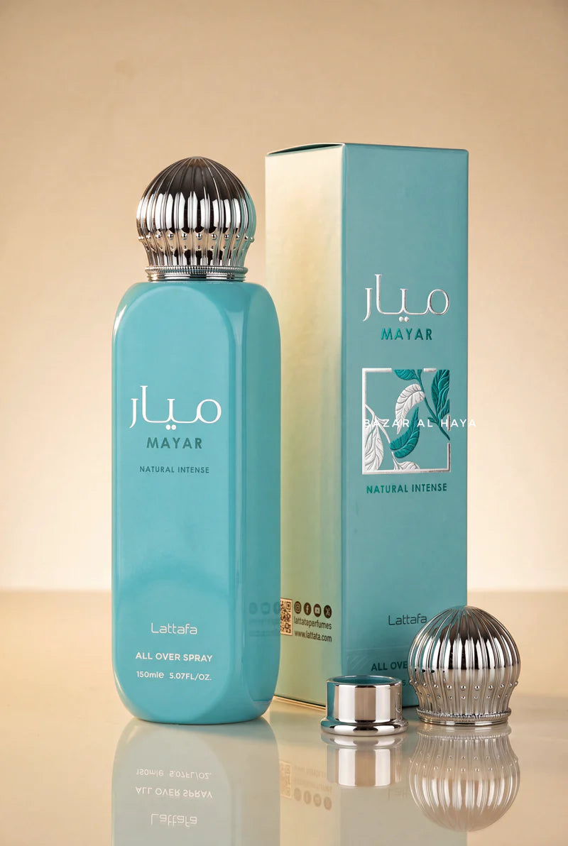 ALL OVER SPRAY MAYAR LATTAFA 150ML- Zielony mandaryn, Figa, Melon i Woda kokosowa; Lotos, Lilia wodna i Jaśmin; Piżmo, Ambroxan, Sandał i Wanilia.