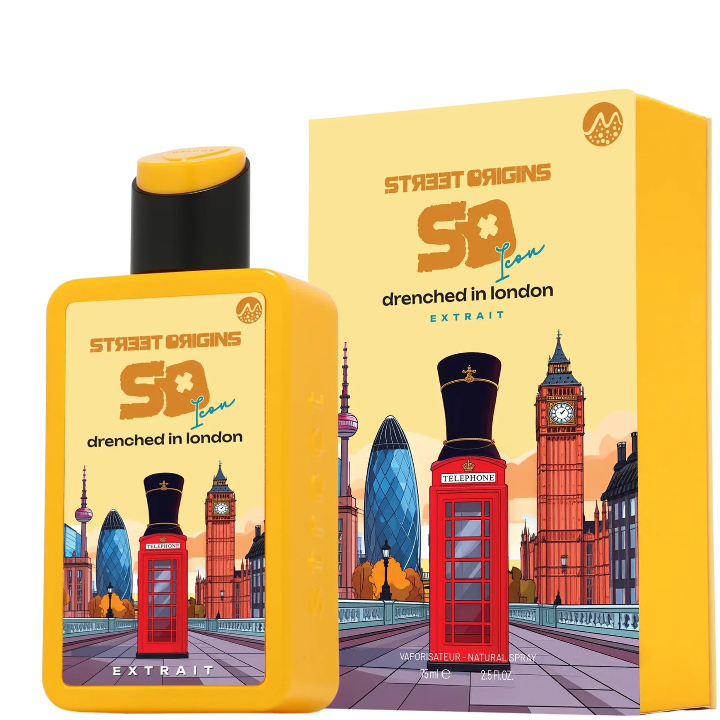 DRENCHED IN LONDON STREET ORIGINS EXTRAIT 75ML-Bergamot i Limon; Angelika, Jaśmin i Róża;Sandalowiec, Bursztyn, Musk i Musk roślinny.