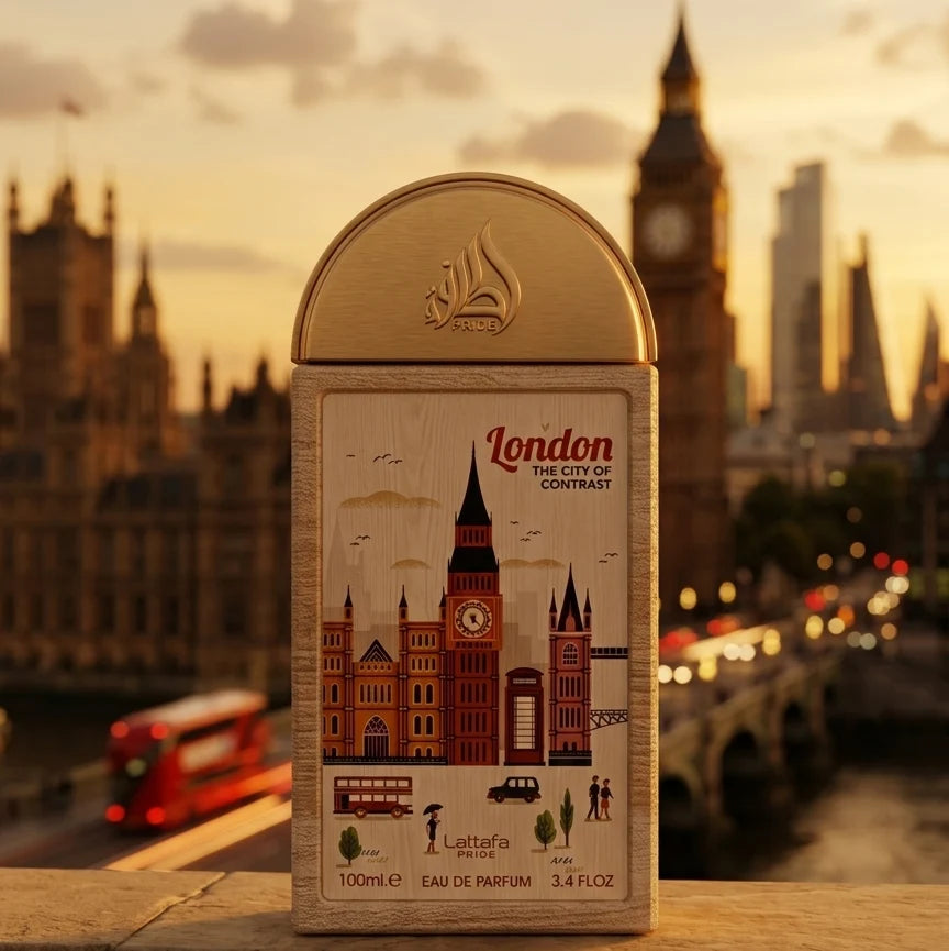 LATTAFA LONDON THE CITY OF CONTRAST EDP 100ML-Tangerino, Limone e Pepe Rosa;Neroli, Mela, Tuberosa e Zenzero;Vaniglia, Muschio e Sandalo.