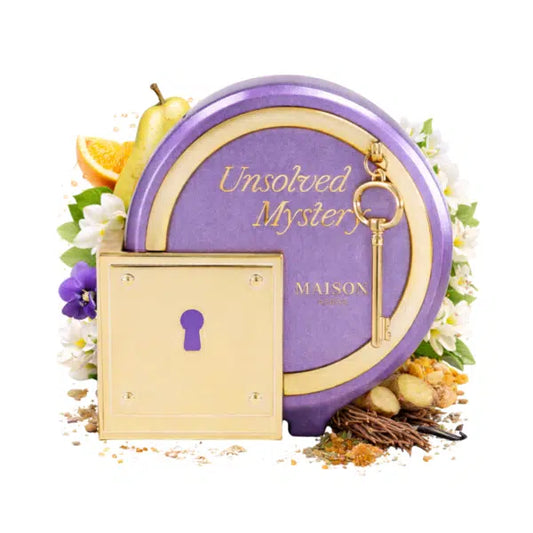 MAISON ASRAR UNSOLVED MYSTERY EDP 100ML-Bergamotto, Arancia e Pera; Fresia, Violetta e Zenzero; Legno di Cedro, Vaniglia e Muschio.