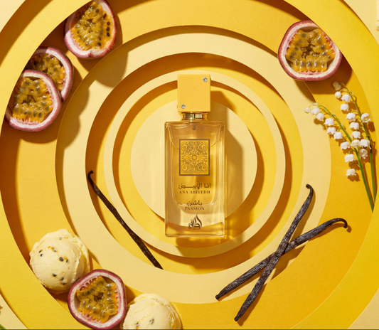 ANA ABIYEDH PASSION LATTAFA-Frutto della Passione e Mughetto;Caramello e Cocco;Muschio e Vaniglia.