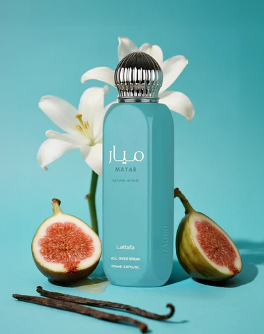 ALL OVER SPRAY MAYAR LATTAFA 150ML-Tangerino Verde, Fico, Melone e Acqua di Cocco;Loto, Ninfea e Gelsomino;Muschio, Ambroxan, Sandalo e Vaniglia.
