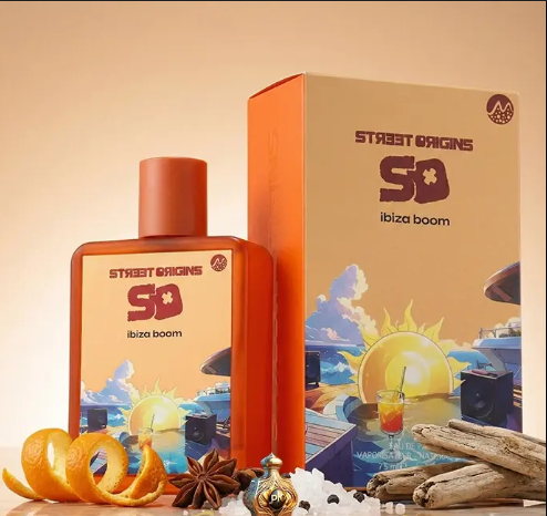 IBIZA BOOM STREET ORIGINS EDP 75ML-Legno Secco, Note marine e Bergamotto; Pepe Nero, Geranio, Zafferano e Mela; Patchouli, Vetiver, Legno di Cedro, Muschio e Ylang Ylang.