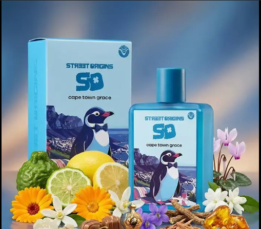 CAPE TOWN GRACE STREET ORIGINS EDP 75ML-Bergamotto, Limone, Calendula e Neroli;Gelsomino, Ciclamino e Violetta; Legno di Cedro, Vetiver, Muschio, Pralina e Ambra.