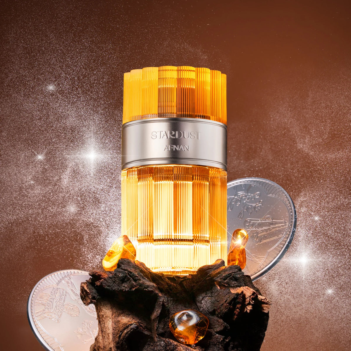 AFNAN STARDUST EXTRAIT 100ML-Aldeidi, Bergamotto, Pompelmo, Arancia e Mandarino;Cannella, Cognac e Caramello;Mirra, Sandalo, Ambra, Fava Tonka, Note Legnose, Quercia e Muschio.