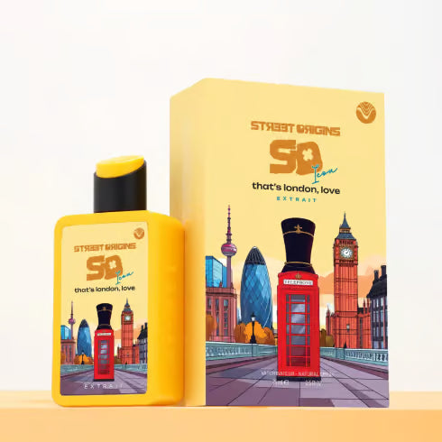 THAT'S LONDON LOVE STREET ORIGINS EXTRAIT 75ML-Pera, Mandarino e Zenzero; Fiore d'Arancio, Gelsomino e Rosa;Ambra, Sandalo e Fiori.