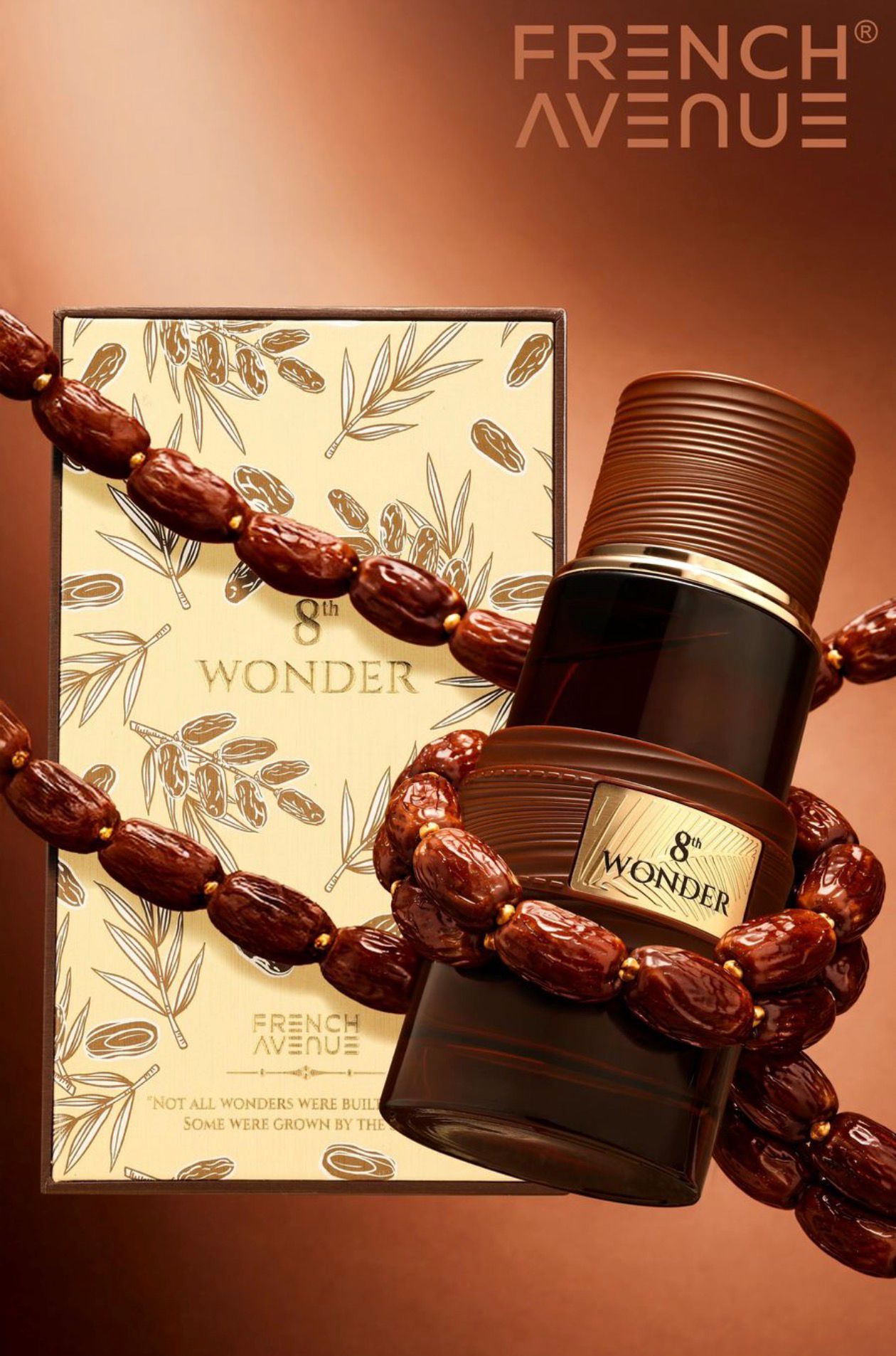 ARABSKI PERFUM 8 WONDER FRENCH AVENUE- Różowy Pieprz, Kardamon i Jabłko Karmelizowane; Likier, Davana, Daktyle i Osmantus; Ambra Xtreme, Labdanum, Benzoina, Storax, Mirra i Paczuli.