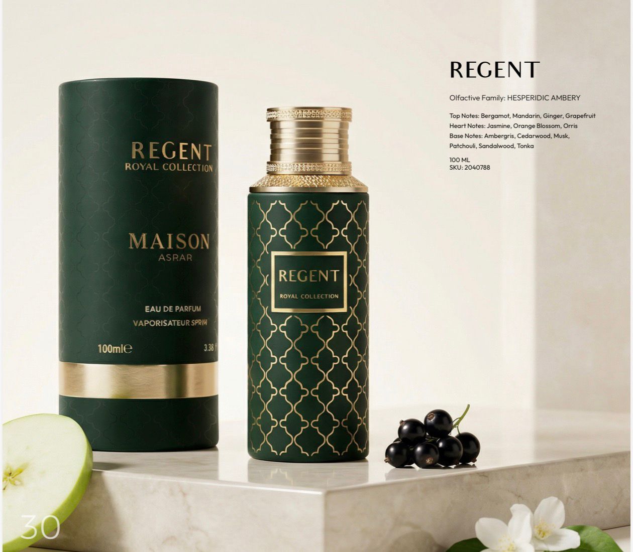 MAISON ASRAR REGENT EDP 100ML-VIBRATO-Magnolia, Gelsomino, Bergamotto di Calabria, Pompelmo, Zenzero,Radice di iris, Note erbacee,Legno di cedro, Ambra, Muschio, Patchouli
