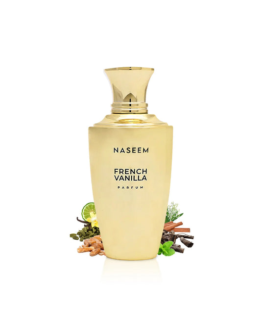 NASEEM FRENCH VANILLA Alcohol-Free 100ML- lavanda, artemisia, bergamotto, cardamomo,cannella, cumino, mughetto, menta verde,muschio, vaniglia, legno secco, benzoino