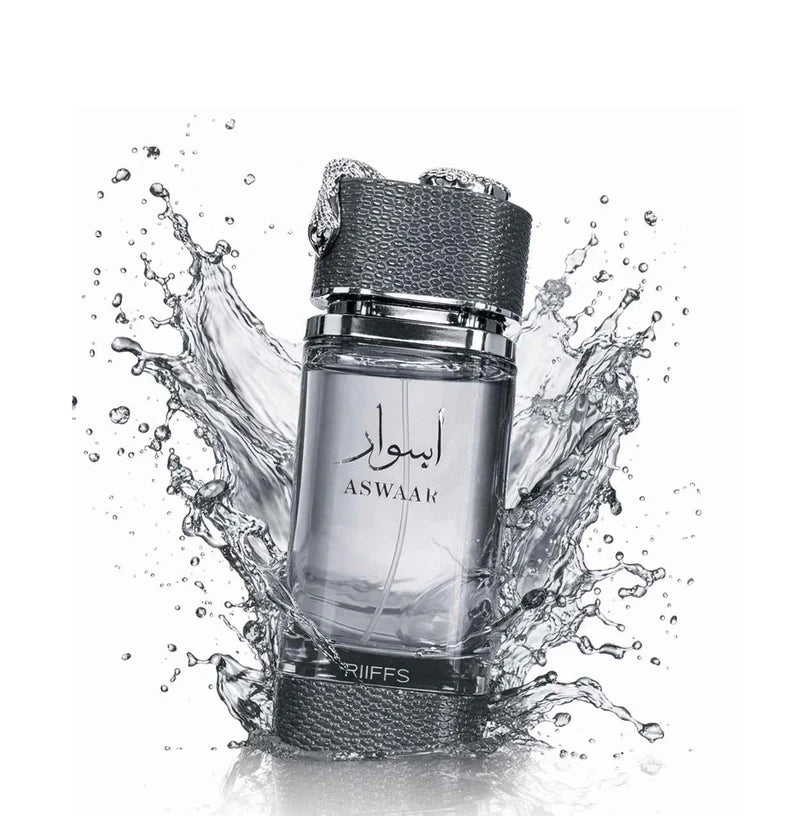 ASWAAR RIIFFS EXTRAIT 100ML-Zenzero, Bergamotto, Pepe Rosa, Note Verdi,Cardamomo, Ribes nero, Rosa turca,Vaniglia, Patchouli, Ambra grigia, Muschio, Benzoino, Cedro
