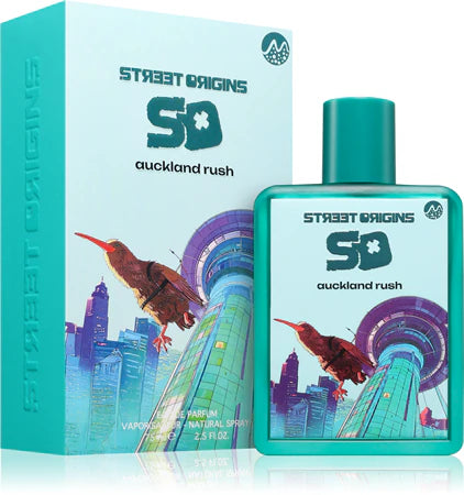 AUCKLAND RUSH STREET ORIGINS EDP 75ML-Pompelmo, Bergamotto, Artemisia e Anice; Pelle Scamosciata, Lavanda, Menta e Patchouli,Vetiver, Muschio Vegetale, Note Legnose e Labdano.