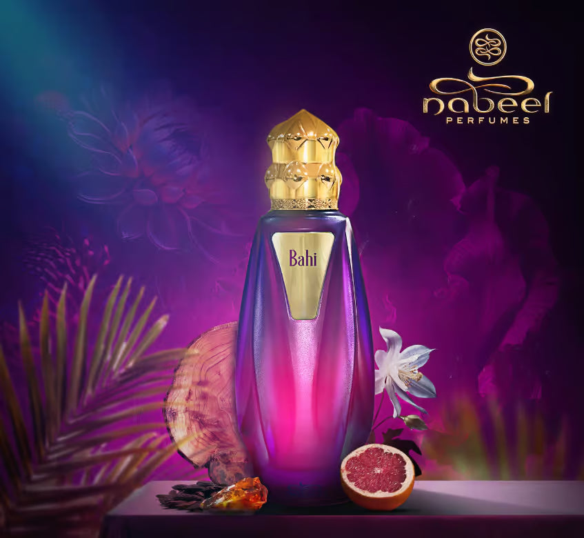 PROFUMO ARABO BAHI NABEEL EDP 100ML-Fiore d'Arancio, Bergamotto, Caramello e Cardamomo; le note di cuore sono Gelsomino, Vaniglia, Ambra e Fava Tonka; le note di base sono Dolciumi, Ambra Grigia, Legno di Guaiaco e Pralina.