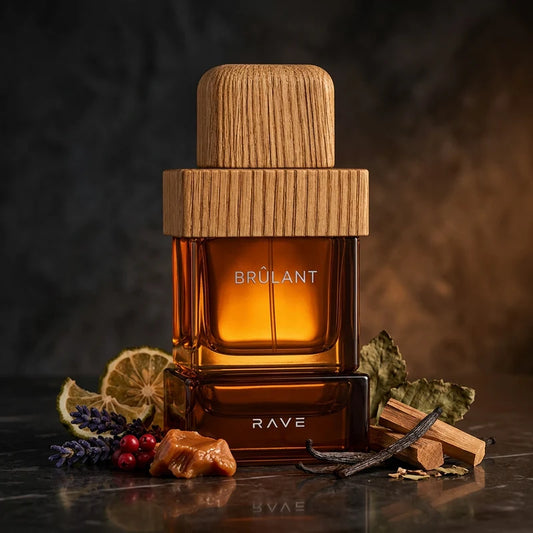 BRULANT RAVE 100ML-Bergamotto e lavanda, Frutti rossi, caramello e vaniglia,Legno di sandalo e patchouli