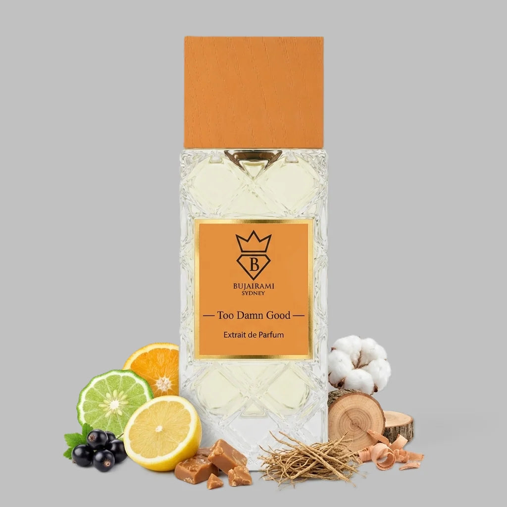 BUJAIRAMI TOO DAMN GOOD EXTRAIT 100ML-bergamotto, ribes nero e limone;muschio, violetta e pralina;ambra nera, vetiver e legno di cedro