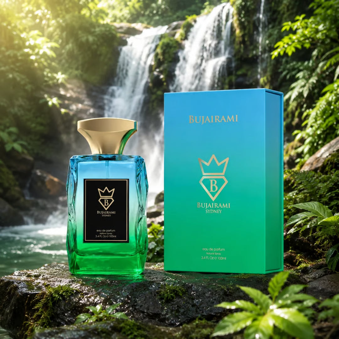 BUJAIRAMI CHROMA 100ml- gemello di Y - mela croccante, zenzero,bergamotto,salvia aromatica, bacche di ginepro e geranio, fava tonka, cedro, vetiver e olibano e un finale ambrato legnoso
