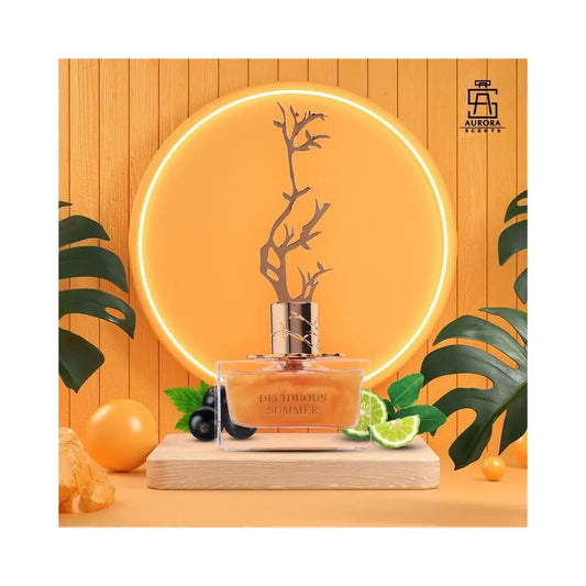 DECIDUOUS SUMMER AURORA SCENTS 100ML-Frutti Esotici, Cocco e Tangerino; Ylang Ylang, Davana e Gelsomino Sambac; Vaniglia, Muschio e Foglia di Patchouli Indonesiano.