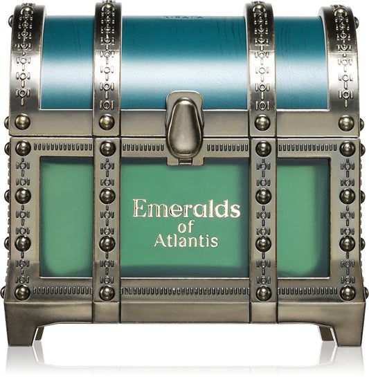 EMERALDS OF ATLANTIS 100ML-Alga Marina, melone di Cantalupo, mela, melone, pera, prugna, sale,incenso, ninfea, note acquatiche, muschio di quercia, ambra, legno di cedro, muschio, zucchero